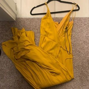 Yellow long flowy dress